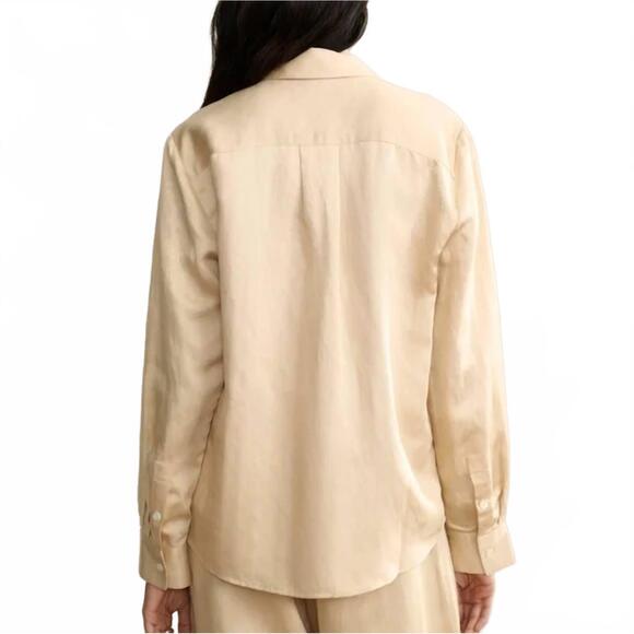 NEW JENNI KAYNE madeline long sleeve button down shirt in oatmeal - Picture 2 of 4